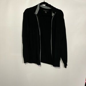 Men's Black Zip-Up Sweater